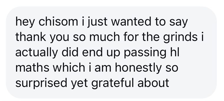 Message from a student: I ended up passing Higher Level maths, so surprised and grateful